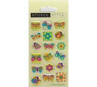 Papillons - Stickers 3D Pack de 18 - Film, Résine Réutilisable SG27296 (Taille unique) (Coloré)