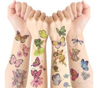 Papillons Tatouage Enfant 12 Feuilles, Tatouages Temporaires Papillons, Cadeaux Fête d'Anniversaire pour Garçons et Filles