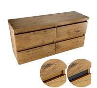 paplinskimoebel Armoire suspendue avec tiroirs 120 x 51,5 x 39 cm, double lavabo, armoire de salle de bain d'invités, armoire de salle de bain