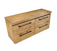 Paplinskimoebel GIRONA Meuble de Salle de Bain Suspendu - 120 x 39 x 51,5 cm - Commode Avec 4 Tiroirs Pour Deux Lavabos