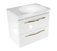 paplinskimoebel - Girona Meuble sous-lavabo avec embout, 60 cm de large, meuble bas pour lavabo à poser, meuble bas pour lavabo à poser, meuble bas pour lavabo de salle de bain, blanc brillant