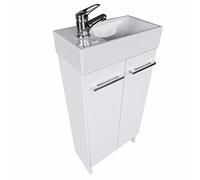 paplinskimoebel lavabo avec Meuble sous Vasque 81 cm x 40 cm x 22 cm, lavabo invités avec Meuble sous Vasque - Petite Armoire 40cm, Armoire de Salle de Bain (Blanc)