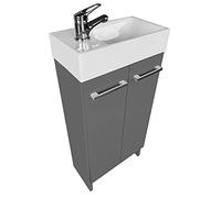 paplinskimoebel lavabo avec Meuble sous Vasque 81 cm x 40 cm x 22 cm, lavabo invités avec Meuble sous Vasque - Petite Armoire 40cm, Armoire de Salle de Bain (Graphite)