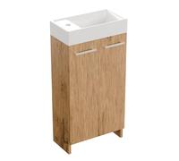 paplinskimoebel - Lavabo avec Meuble sous-Vasque de 40 de Large Malibu, Petite Armoire de Salle de Bains, Meuble-lavabo avec, mobilier de Salle de Bains pour WC d'invités, en chêne Lancelot