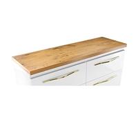 paplinskimoebel Lavabo Plan de travail pour lavabo à poser - 120 x 40 x 3,6 cm - Couleurs au choix : blanc et noir brillant - Aspect chêne mat (chêne Lancelot mat)