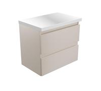 paplinskimoebel - Meuble de lavabo avec plaque de fixation, 60 cm de large, CALPE Top, armoire de salle de bain, meuble bas pour lavabo à poser, meuble bas en bois - Caszmir mat, beige