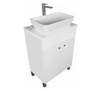 paplinskimoebel - Meuble Salle de Bain 60 cm IGA Sink, Lavabo Salle de Bain avec Meuble Complet, Vasque a Poser Lavabo, Evier Toilette - Lave Main Autonome Blanc
