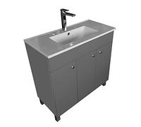 paplinskimoebel - Meuble Salle de Bain avec Vasque 80 cm IGA Sink, Meuble Vasque Salle de Bain, Lavabo Salle de Bain, Vasque sur Pied, Sallis - Meuble sous Lavabo Graphite