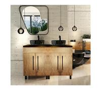 paplinskimoebel Vitoria Meuble de salle de bain, 120 x 40 x 84 cm, meuble de salle de bain, sous-vasque, en bois, largeur 120 cm, moderne, noir + chêne