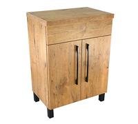paplinskimoebel Vittoria Meuble sous-lavabo avec embout, 60 cm de large, meuble de salle de bain avec plan de travail, meuble bas pour lavabo à poser, meuble bas en bois - Chêne Lancelot