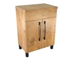 paplinskimoebel Vittoria Meuble sous-lavabo avec embout, 60 cm de large, meuble de salle de bain avec plan de travail, meuble bas pour lavabo à poser, meuble bas en bois - Chêne Lancelot