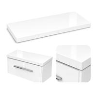 Paplinskioebel Plan de Travail pour Lavabo et Meuble Sous-Vasque - Salle de Bain Universel (Dessus Blanc, 80 cm)