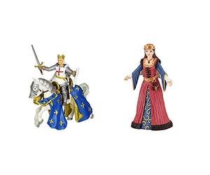 Papo - 39841 - Figurine - Saint Luis Et Son Cheval & 39048 - Figurine - Reine Médiéval