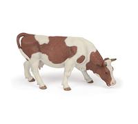 Papo- Vache simmental broutant LA Vie A LA Ferme Animaux Figurine, 51147, Multicolore