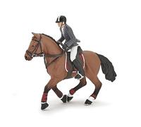 Papo - Figurine Animal - Cheval de Concours et Son Cavalier, Duo de Compétition Équestre Peint à la Main pour Enfants dès 3 Ans - Chevaux, Poulains et Poneys