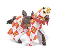 Papo - Figurine Cheval Blanc Fleur De Lys Réaliste - 3 Ans + - Collection Fantastique & Médiéval - Jeu Créatif Univers Chevaliers - Idée Cadeau Jouet Fille Garçon
