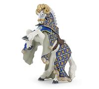 Papo - Figurine Cheval Du Maître Des Armes Cimier Bélier Réaliste - 3 Ans + - Collection Fantastique & Médiéval - Jeu Créatif Univers Chevaliers - Idée Cadeau Jouet Fille Garçon