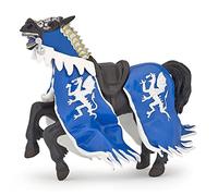 Papo - Figurine Cheval Du Roi Au Dragon Bleu Réaliste - 3 Ans + - Collection Fantastique & Médiéval - Jeu Créatif Aventure Chevaliers - Idée Cadeau Jouet Fille Garçon