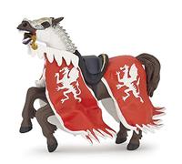Papo - Figurine Cheval Du Roi Au Dragon Rouge Réaliste - 3 Ans + - Collection Fantastique & Médiéval - Jeu Créatif Aventure Chevaliers - Idée Cadeau Jouet Fille Garçon