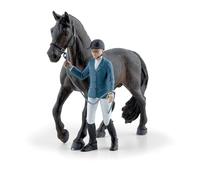 PAPO - Figurine Cheval et Cavalier - Pénélope et Blacky - Monde équestre - Objet de Collection - pour Enfants - garçons et Filles - à partir de 3 Ans