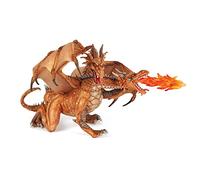 Papo - Figurine Dragon À Deux Têtes Or Réaliste - 3 Ans + - Collection Fantastique & Médiéval - Jeu Créatif Créature Légendaire - Idée Cadeau Jouet Fille Garçon - 19.5 Cm