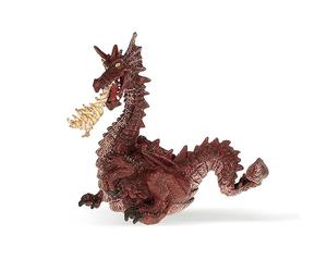 Papo - Figurine Dragon Rouge Avec Flamme Réaliste - 3 Ans + - Collection Monde Enchanté - Jeu Créatif Dragon De Feu - Idée Cadeau Jouet Fille Garçon