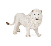 Papo Figurine Lion blanc – Jouet 3 ans et plus – 14,5×4,7×8,2 cm – Peinte à la main