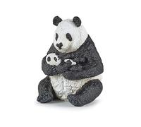 Papo - Figurine Panda Assis Et Son Petit Réaliste - 3 Ans + - Collection La Vie Sauvage - Jeu Éducatif Famille Animale - Idée Cadeau Jouet Fille Garçon
