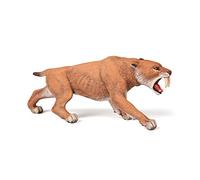 Papo - Figurine Smilodon - Jouet Enfant 3 Ans et Plus - 15,8 x 4,6 x 6,2 cm - Tigre à Dents de Sabre Réaliste - Peint à la Main - Collection Préhistoire - 55022