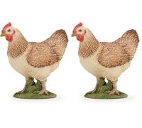 Papo - Figurines A Collectionner - Poule - Animaux De La Ferme - Convient Aux Enfants - Filles Et Garçons - A Partir De 3 Ans (Lot de 2)