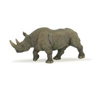 PAPO Wild Animal Kingdom Black Rhinoceros Toy Figure, Grey/Brown (50066)