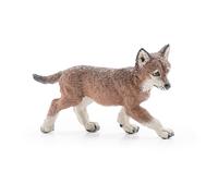 PAPO Wild Animal Kingdom Wolf Cub Toy Figure, Brown (50284)