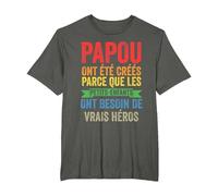 Papou Ont été créés Parce Que Les Petits-Enfants Papy Papi T-Shirt, Homme Grandes Tailles, Asphalte, 4X Tall