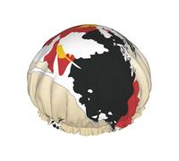 Papouasie-Nouvelle-Guinée Drapeau Map02 Bonnet de douche réutilisable Grand bonnet de douche Hommes Séchage rapide Soin des cheveux longs courts Enfants Bain
