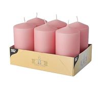 Pappstar Lot de 6 bougies piliers vieux rose, 60 x 115 mm