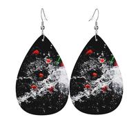 Paprika Boucles d'oreilles en cuir pour femme Motif gouttes d'eau, taille unique, Cuir