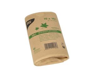 Papstar 1 carton 20 x 10 sacs à compost en papier 10 l 35 x 21 x 15 cm-marron - 14184
