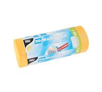 Papstar 1 carton: 9 x 20 sacs poubelle en pEHD de serrage 60 l 71 x 64,5 cm 14197 jaune