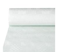 PAPSTAR 1 x Nappe damassée 50 m x 1 2 m blanc (nappe de table jetable - nappe en papier intisse)