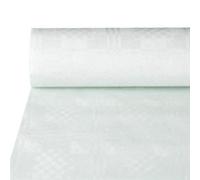 PAPSTAR 1 x Nappe damassée 50 m x 1 m blanc (nappe de table jetable - nappe en papier intisse)