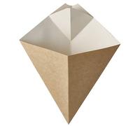Papstar - 10 x 50 Cornet de frites avec compartiment pour la sauce"pure" 27 cm x 21,5 cm marron/blanc volume 300 g