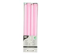 Papstar - 10 x 8 Bougies de Chandelier Ø 2,2 cm · 25 cm Rose Clair en 100% stéarine