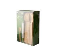 PAPSTAR 100 Cuillères, bois "pur" 16 cm | Plateau en carton (100 pièces)