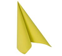 Papstar #10819 Lot de 50 serviettes en papier Vert citron 40 x 40 cm Pliage en 4 pour la restauration, la maison ou les fêtes