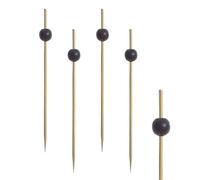 Papstar Piques apéro 11300 Grand – bambou déco boules – 250 pièces, 12,5 cm – Black Pearl