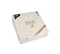 PAPSTAR, #11652 Royal Collection Lot de 50 Serviettes pliées en 4 Blanc 40 x 40 cm