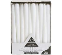 Papstar 17966 Lot de 50 bougies Blanc 2,2 x 25 cm