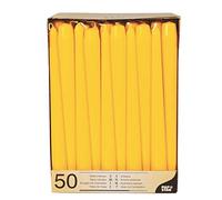 Papstar Bougies de chandelier 17970 Jaune 2,2 x 25 cm Lot de 50