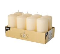 Papstar Paquet De 8 Bougies Cylindrique Diam 50 Mm Hauteur 100 Mm 16h Crème