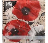 PAPSTAR 20 serviettes, 3 plis 1/4 33 cm x 33 cm "Colette" | film (20 pièces)